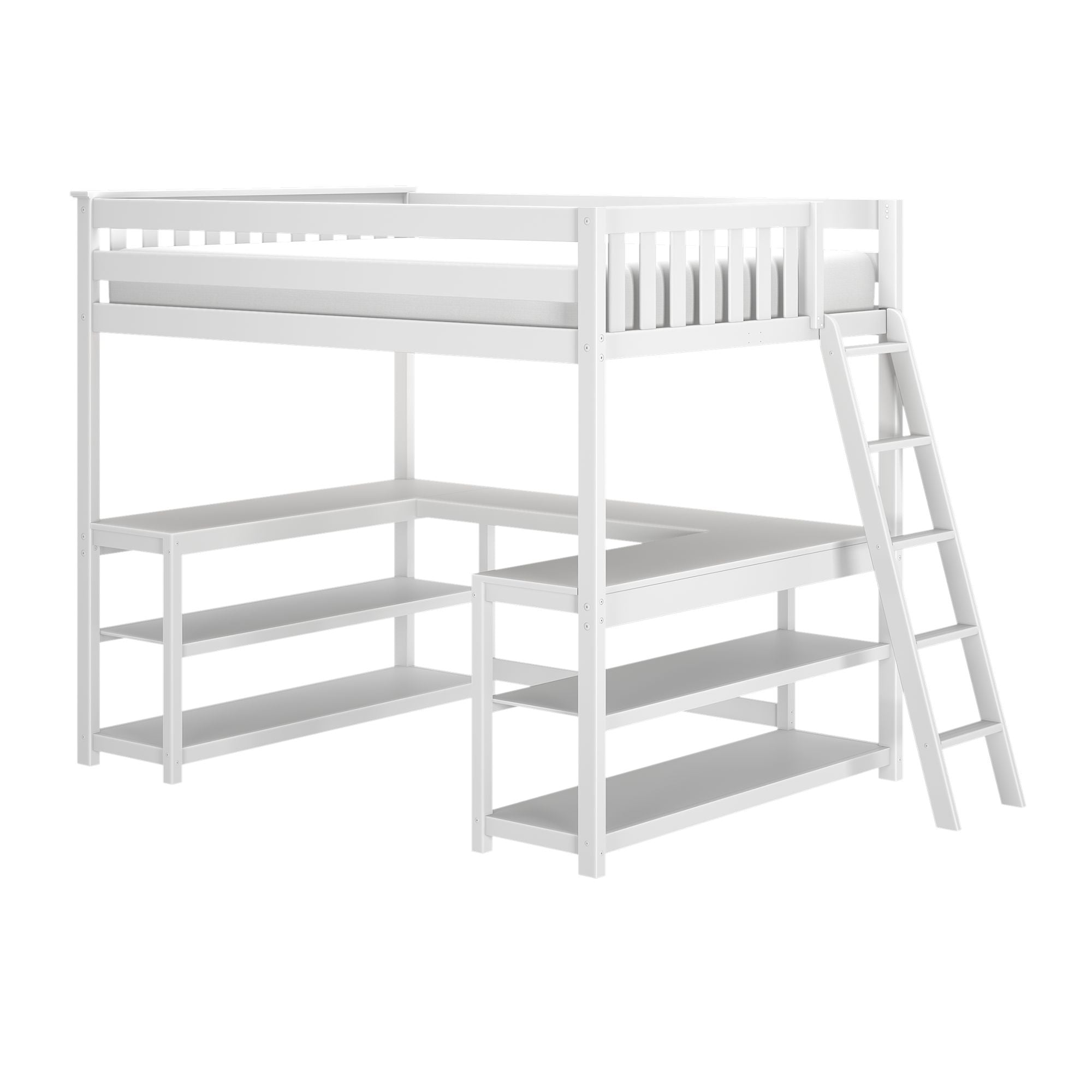 Max and Lily Full Loft Bed With Wraparound Desk & Ladder On End - Image 4