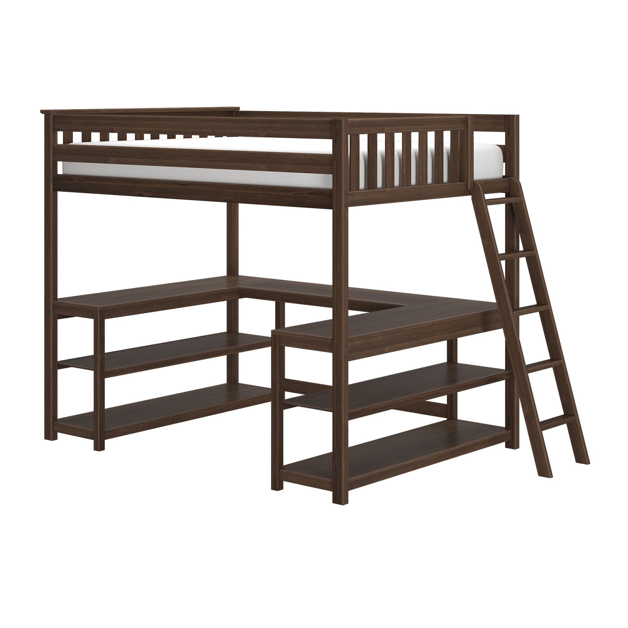 Max and Lily Full Loft Bed With Wraparound Desk & Ladder On End - Image 30