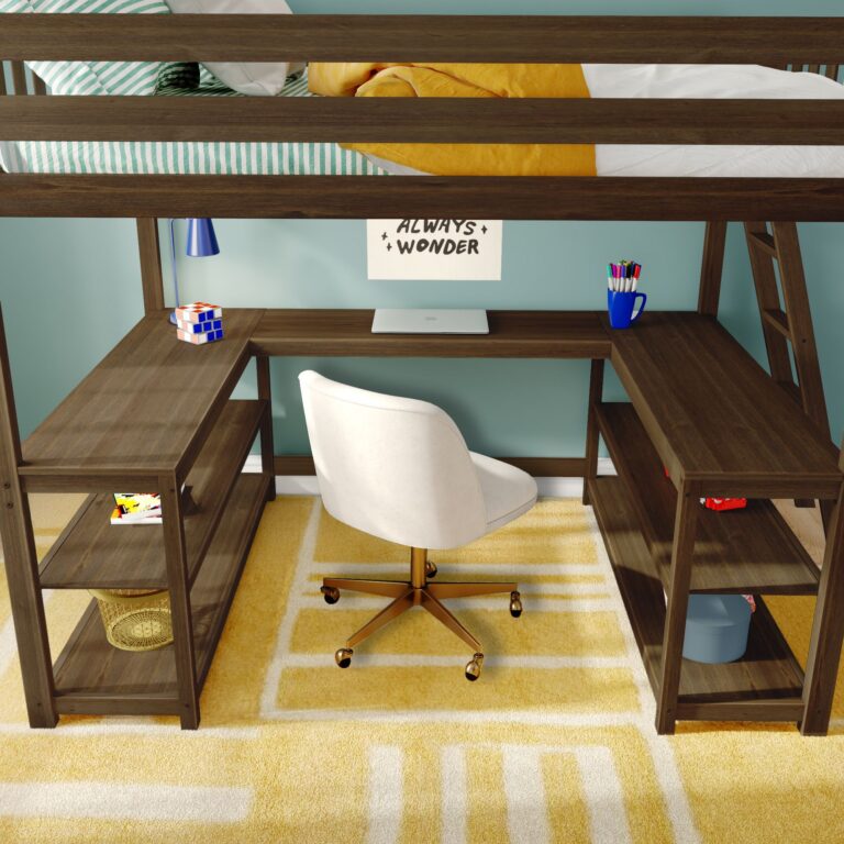 Max and Lily Full Loft Bed With Wraparound Desk & Ladder On End - Thumbnail Image 34