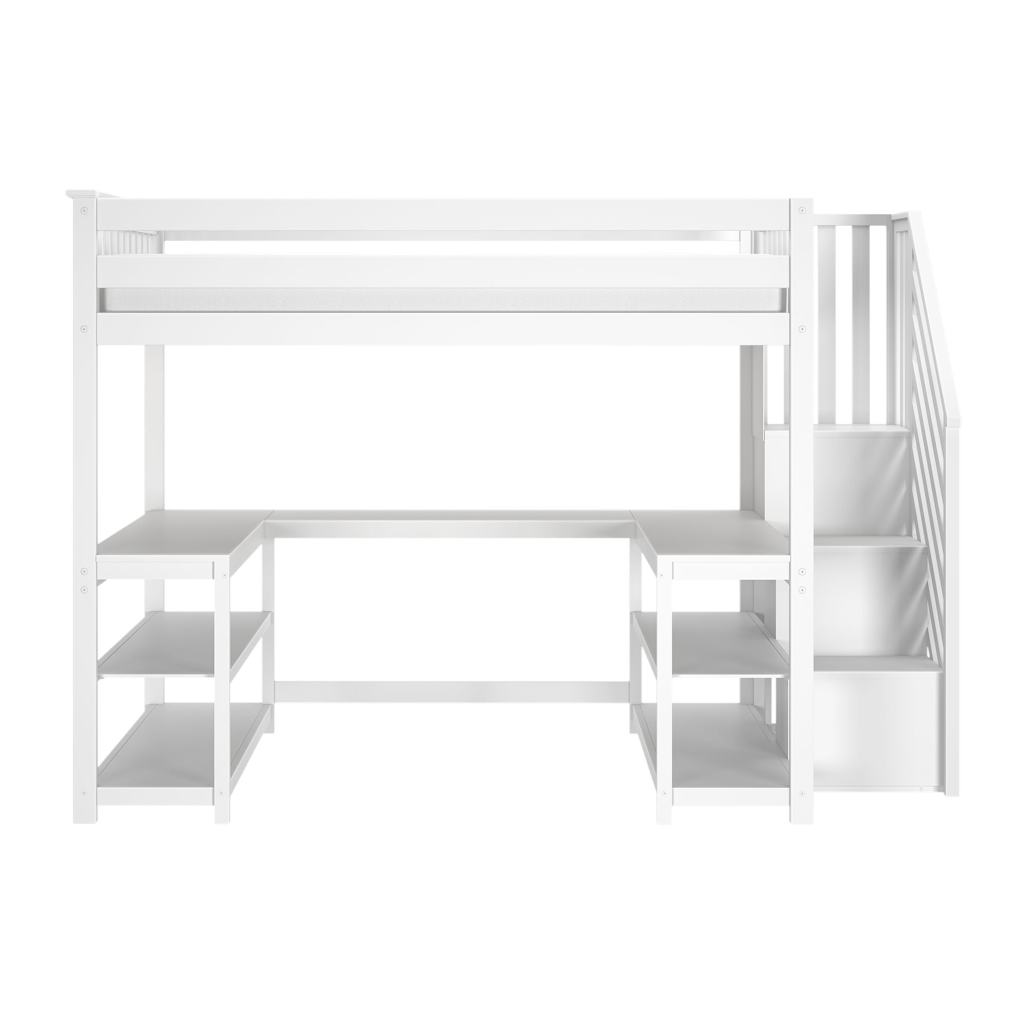 Max and Lily Full Loft Bed With Wraparound Desk & Stairs - Image 5