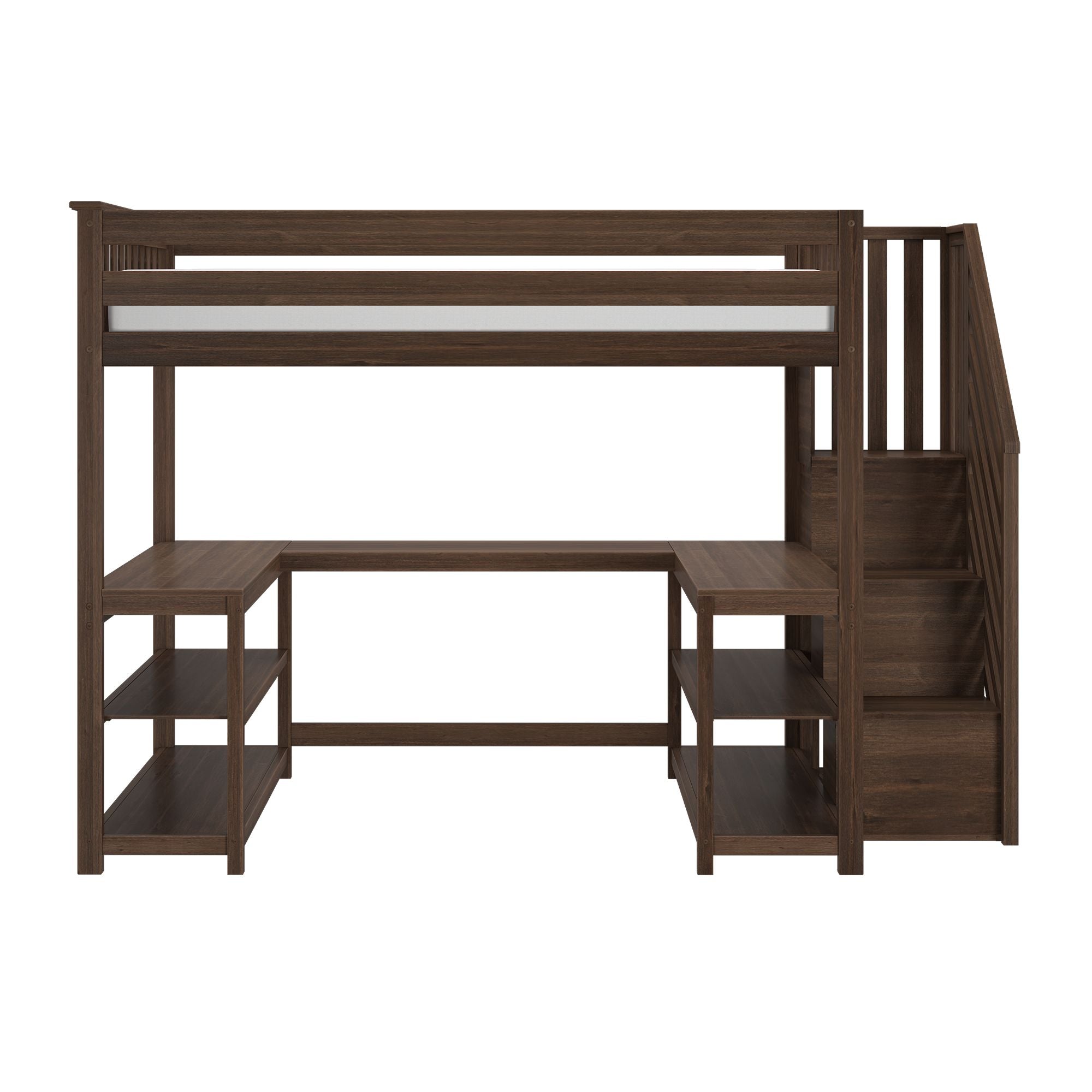 Max and Lily Full Loft Bed With Wraparound Desk & Stairs - Image 33